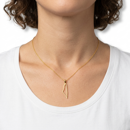 Palestine Map Outline Necklace