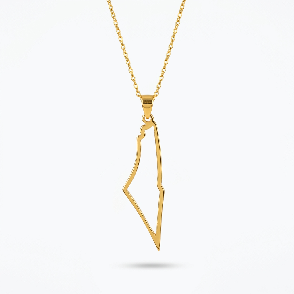 Palestine Map Outline Necklace