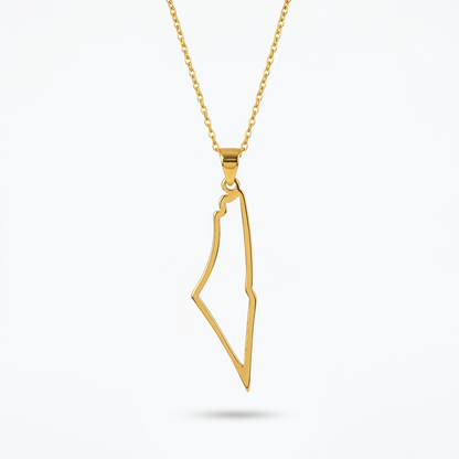 Palestine Map Outline Necklace