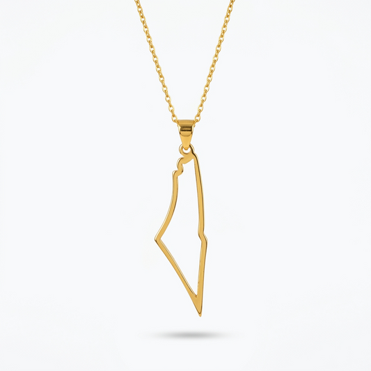 Palestine Map Outline Necklace