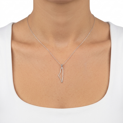 Palestine Map Outline Necklace