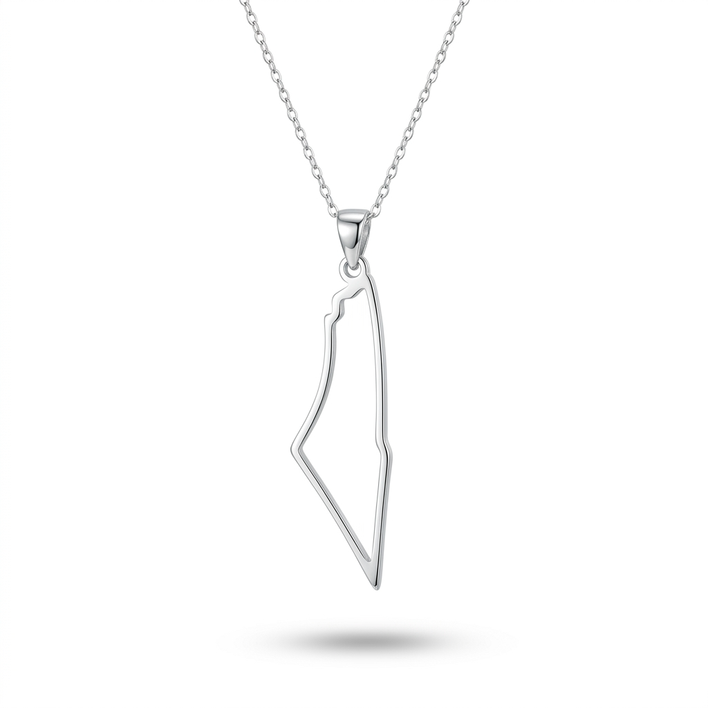 Palestine Map Outline Necklace