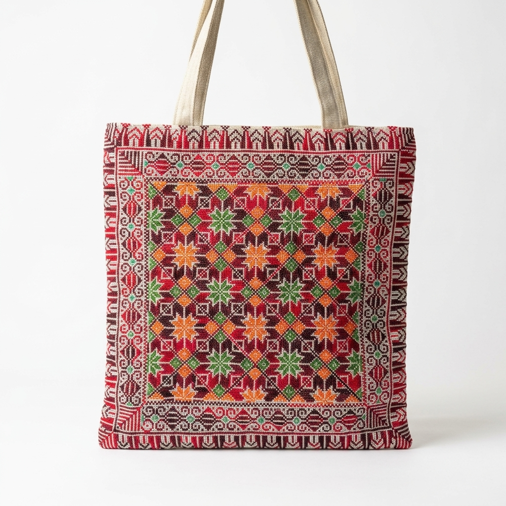 Nujoom Al Rabee Handstitched Tote Bag