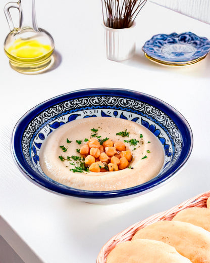 Dishes | Medium & Large – Hand-Painted Palestinian Ceramic | Multicolor & Navy