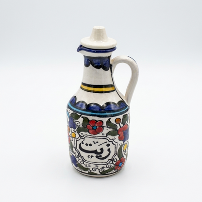 Ceramic Olive Oil Jug – Hand-Painted in Palestine