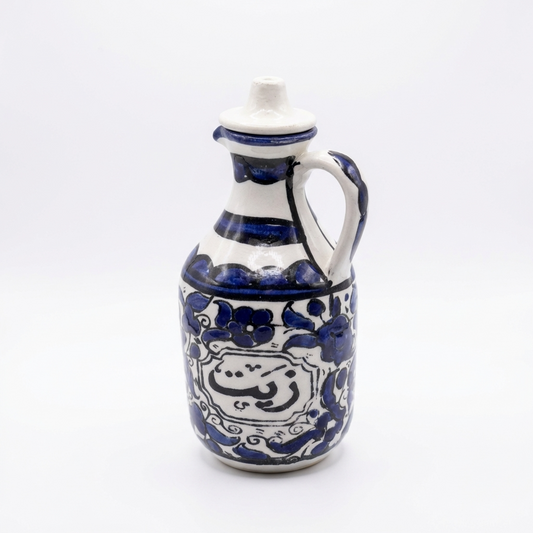 Ceramic Olive Oil Jug – Hand-Painted in Palestine