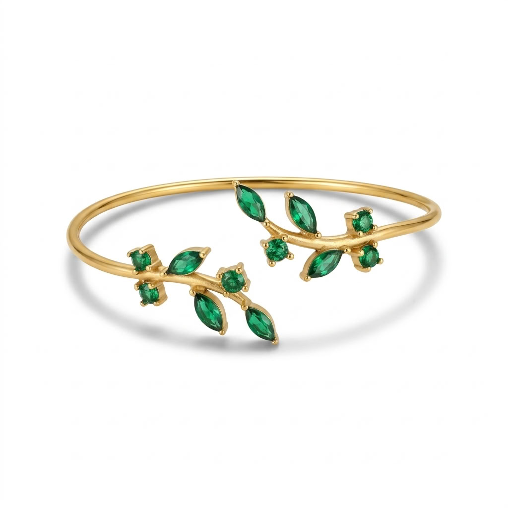 Olive Branch Cuff Bracelet - Gold