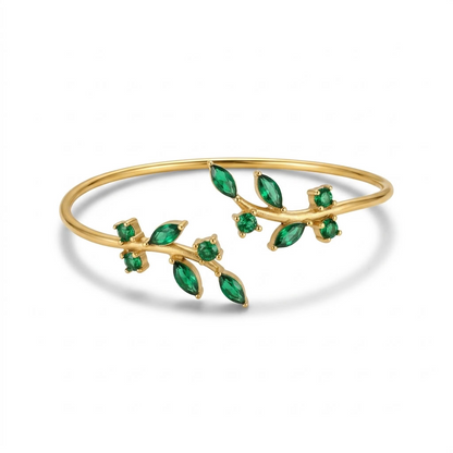 Olive Branch Cuff Bracelet - Gold