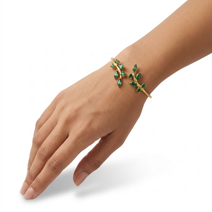Olive Branch Cuff Bracelet - Gold