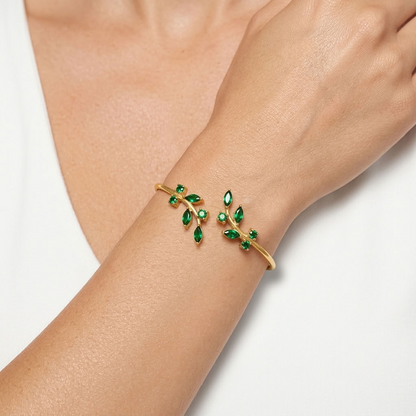 Olive Branch Cuff Bracelet - Gold