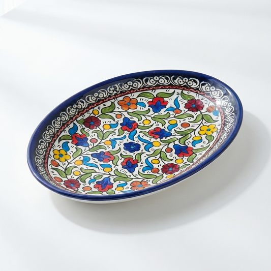 Oval Ceramic Side Dishes | Hand-Painted in Palestine