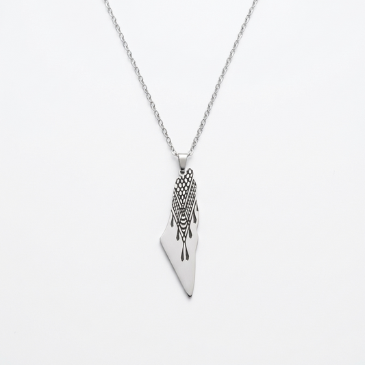Palestine Map Kufiya Necklace