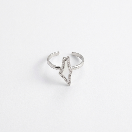 Palestine Map Ring – Pavé Crystal