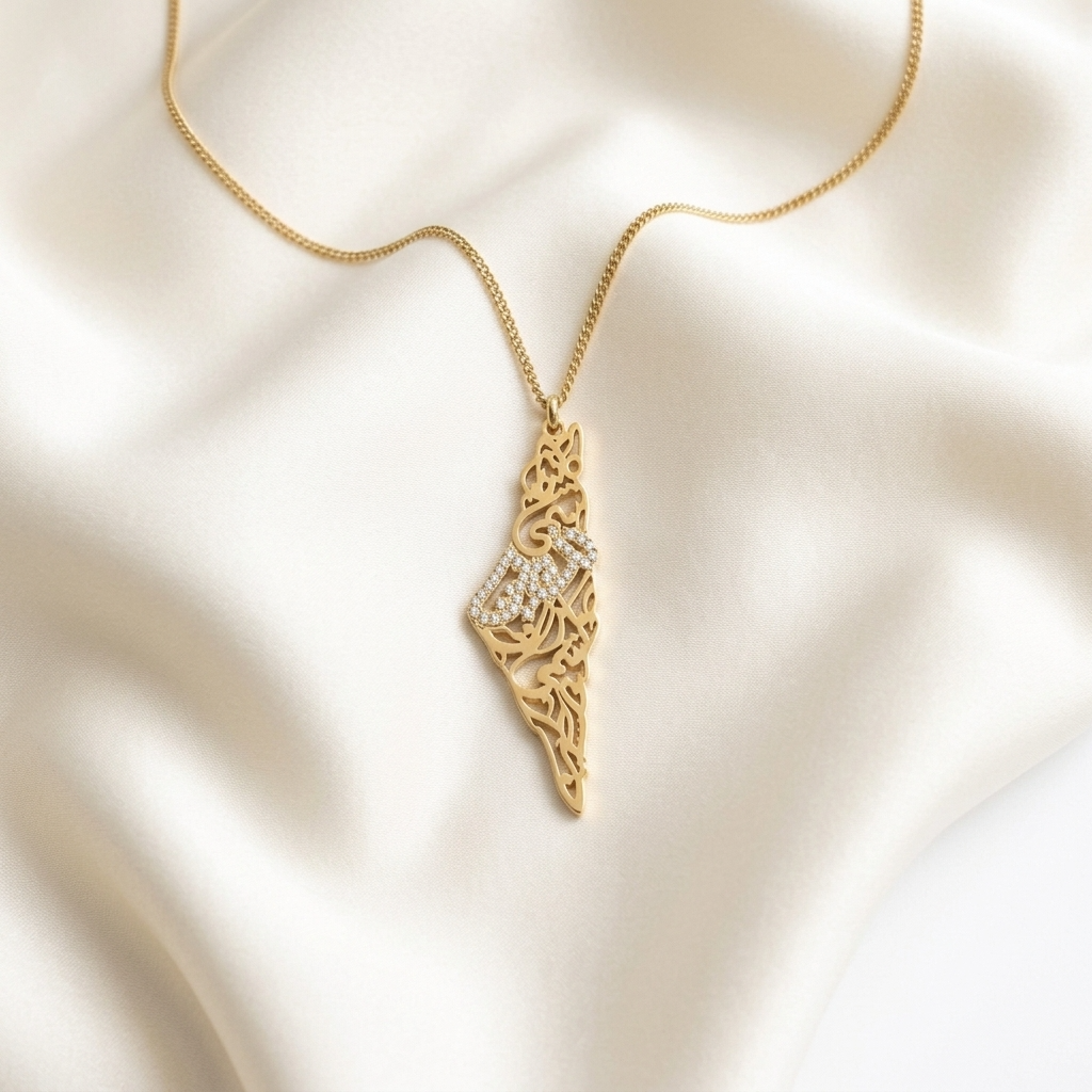 Still Called Palestine Map Necklace