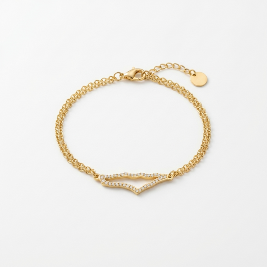 Palestine Map Bracelet – Pavé Crystal Outline