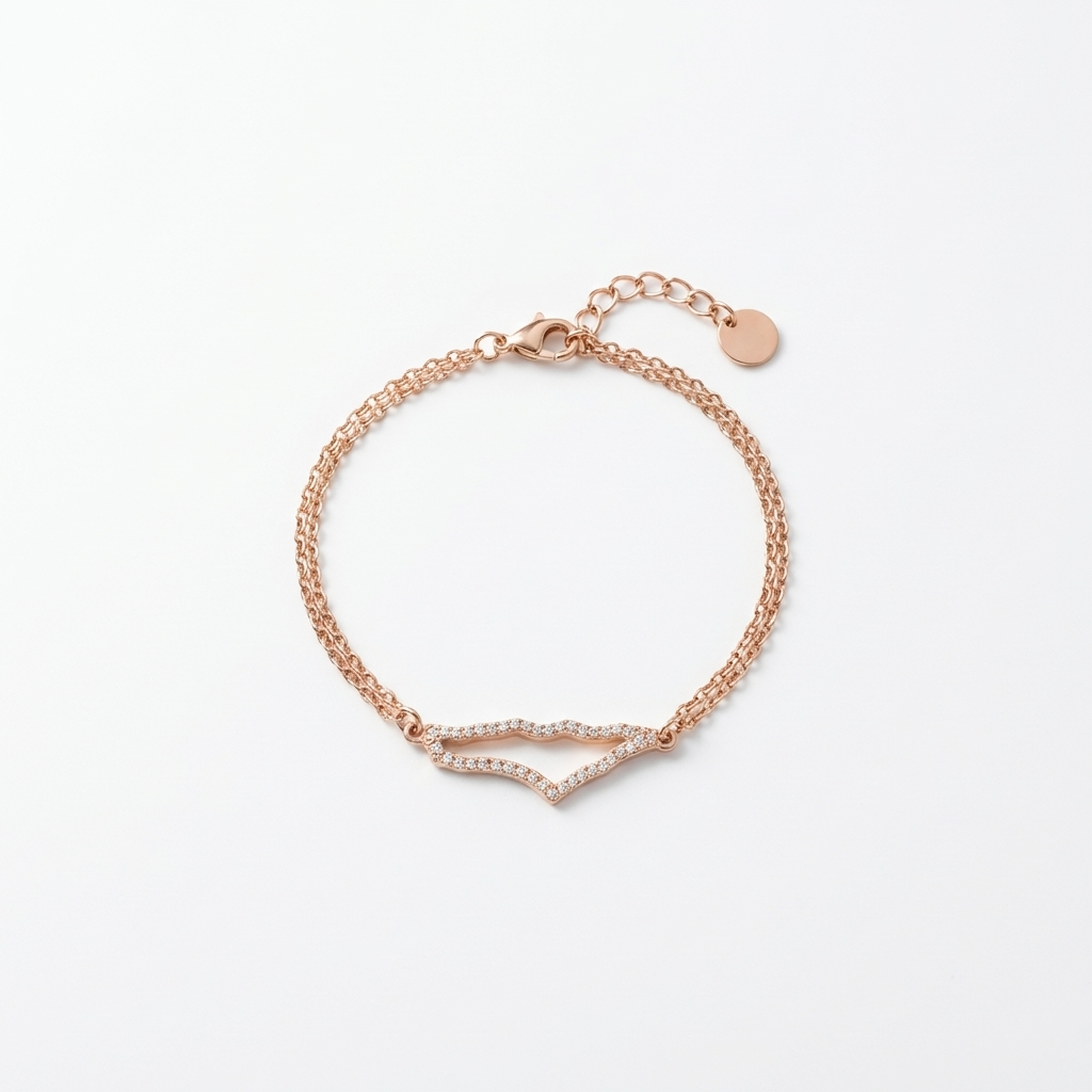 Palestine Map Bracelet – Pavé Crystal Outline