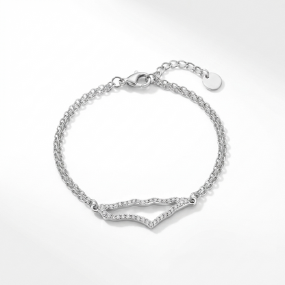Palestine Map Bracelet – Pavé Crystal Outline