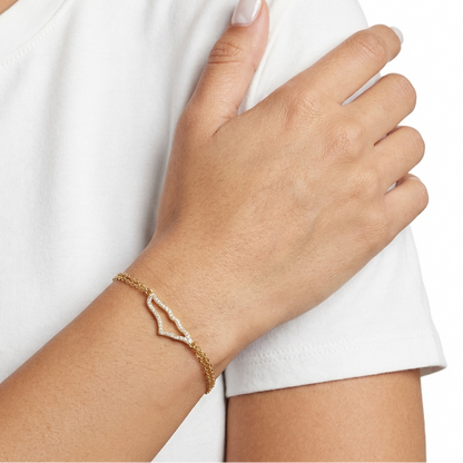 Palestine Map Bracelet – Pavé Crystal Outline