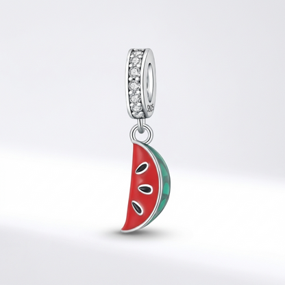 Watermelon Sterling Silver Charm – Fits Pandora-Style Bracelets
