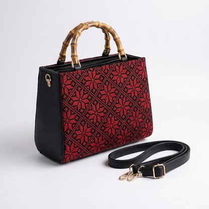 Handmade Tatreez Top-Handle Bag | Convertible Crossbody