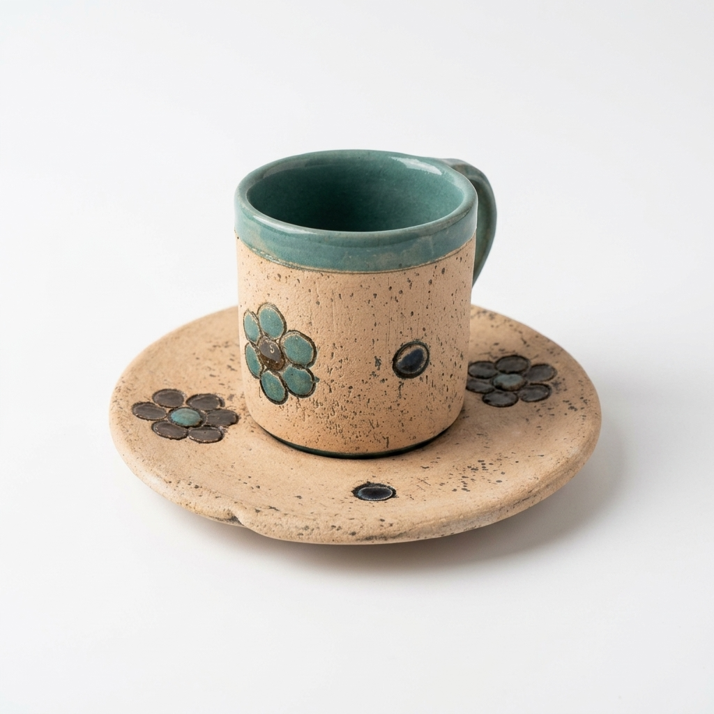 Pottery Coffee Cup Set - Turkish