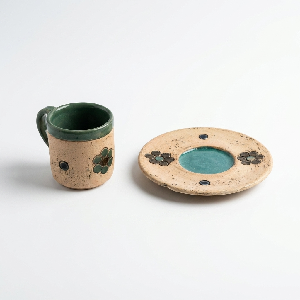 Pottery Coffee Cup Set - Turkish