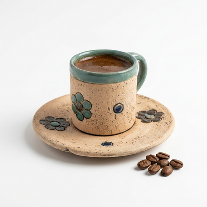 Pottery Coffee Cup Set - Turkish