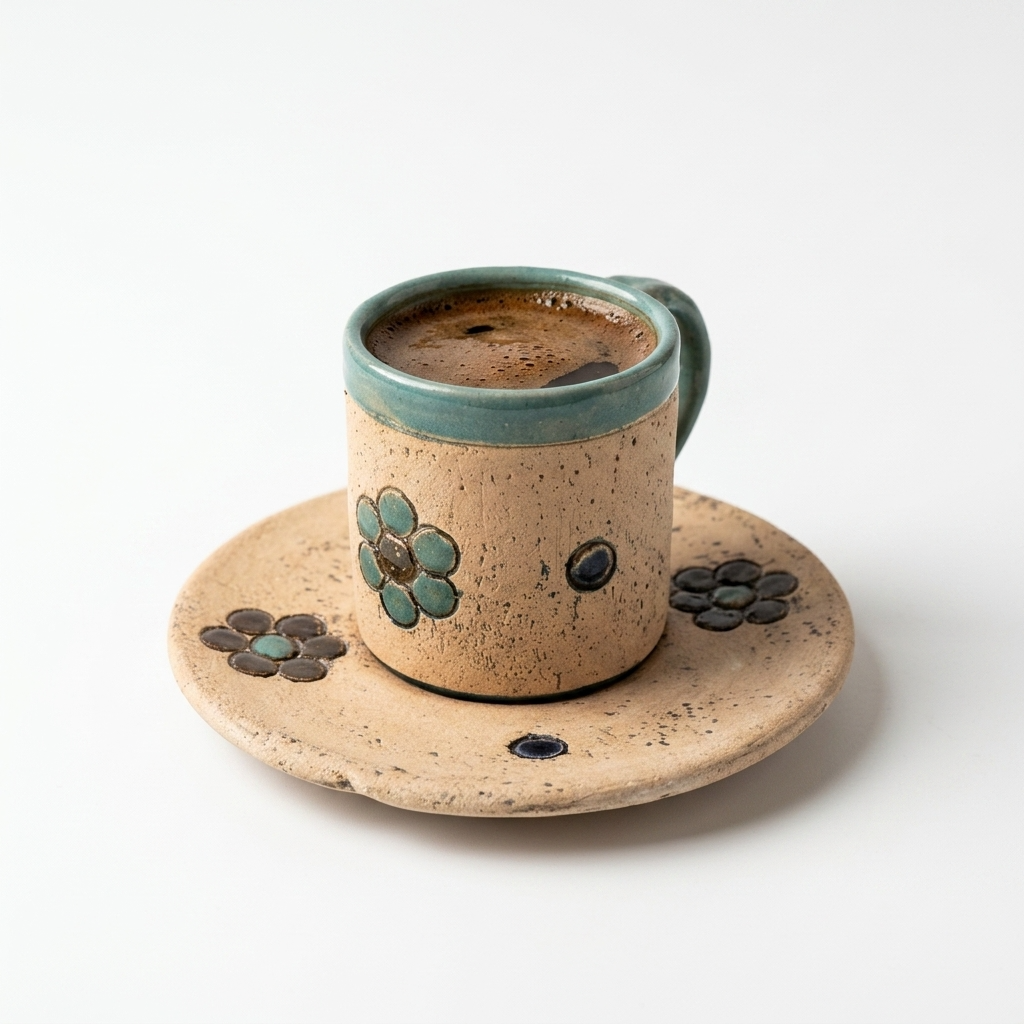 Pottery Coffee Cup Set - Turkish