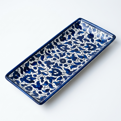 Rectangular Ceramic Serving Tray – Hand-Painted in Palestine