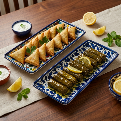 Rectangular Ceramic Serving Tray – Hand-Painted in Palestine