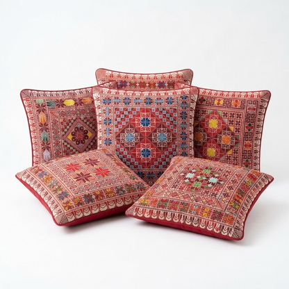 Red Handmade Tatreez Cushion Cover – May 2026 Edition