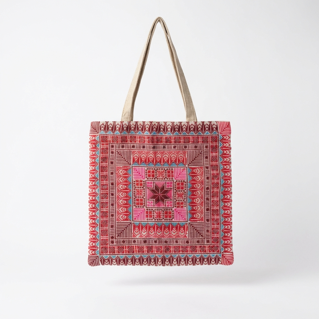 Red Handmade Tatreez Tote Bag – March 2026 Edition