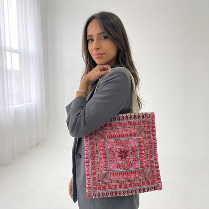 Red Handmade Tatreez Tote Bag – March 2026 Edition