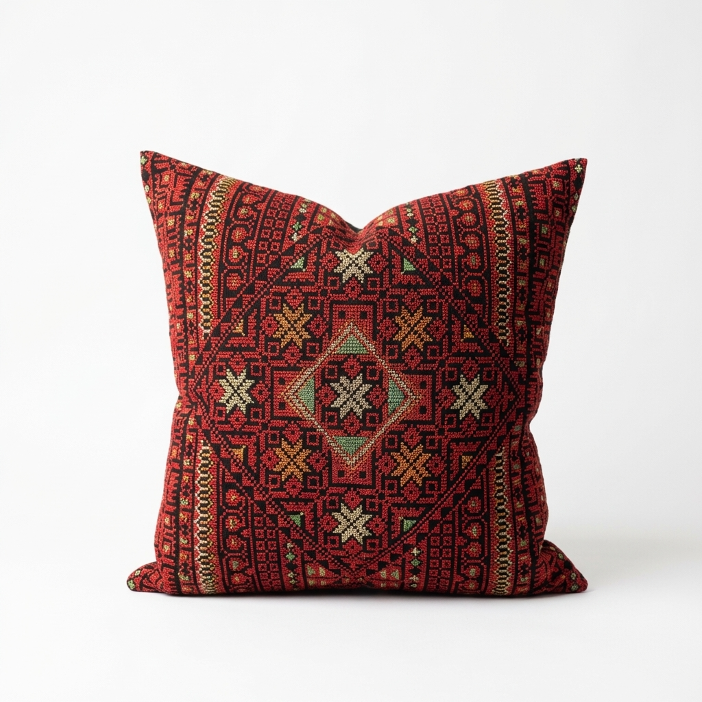 Crimson Heritage – Tatreez Embroidery | 16x16