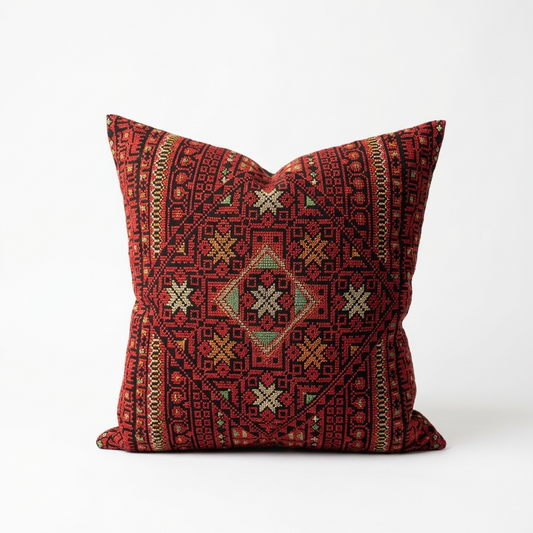 Crimson Heritage – Tatreez Embroidery | 16x16