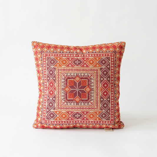 Saffron Red – Tatreez Embroidery | 16x16