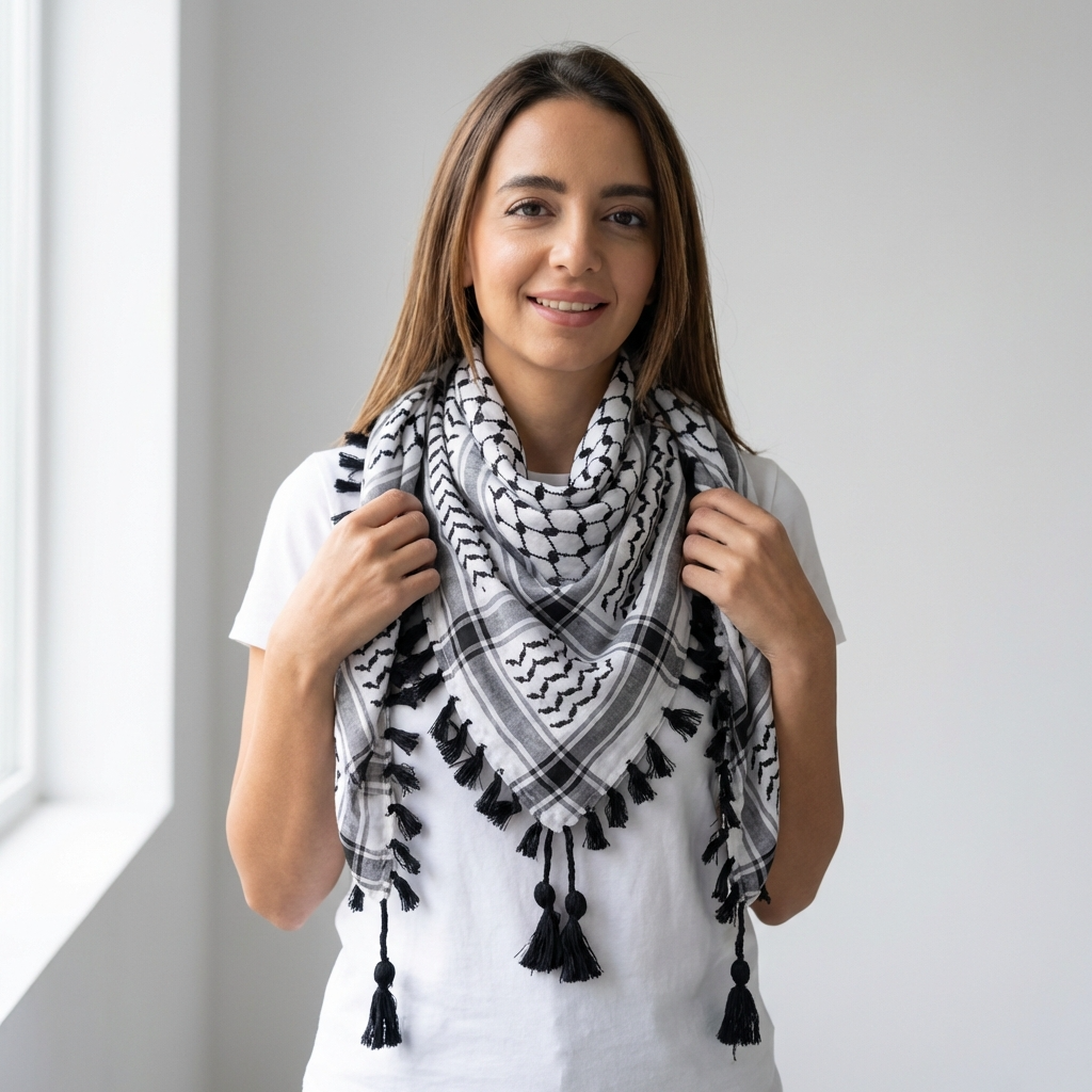 Royal Kufiya (Keffiyeh) | Black Handmade Tassels