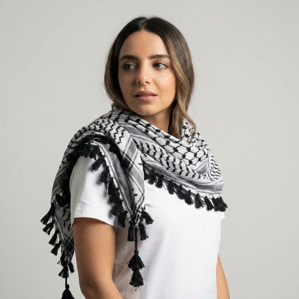 Royal Kufiya (Keffiyeh) | Black Handmade Tassels