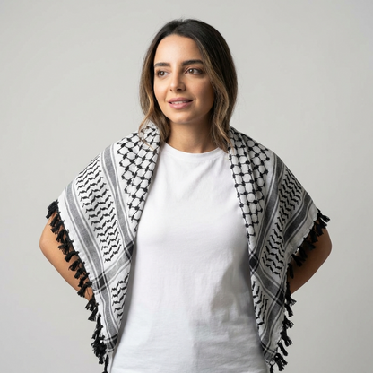 Royal Kufiya (Keffiyeh) | Black Handmade Tassels