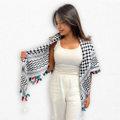 Royal Kufiya (Keffiyeh) | Flag Handmade Tassels