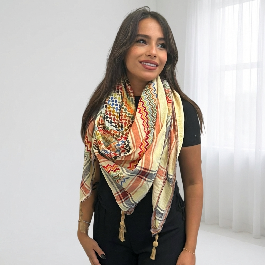 Mawasem Kufiya (Keffiyeh) | Sandy Yellow