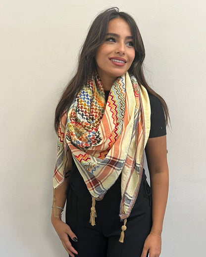 Vibrant Sandy Yellow Kufiya (Keffiyeh) | Made in Jordan
