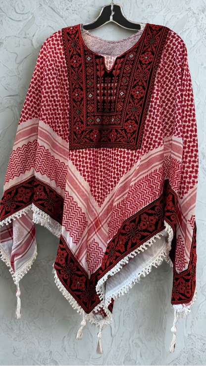 Poncho of Palestine | Shemagh (Keffiyeh) - Tatreez – Made in Jordan