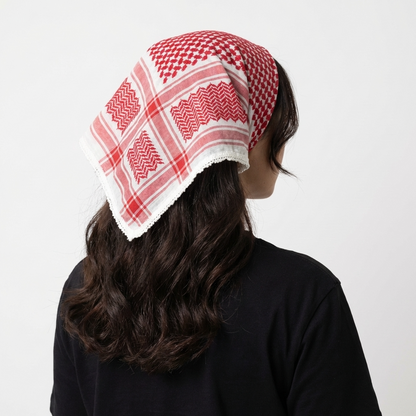 Classic Shemagh Bandana – Red & White