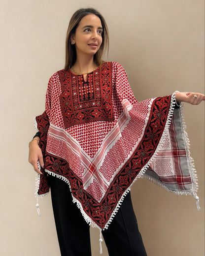 Poncho of Palestine | Shemagh (Keffiyeh) - Tatreez – Made in Jordan