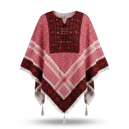 Poncho of Palestine | Shemagh (Keffiyeh) - Tatreez – Made in Jordan