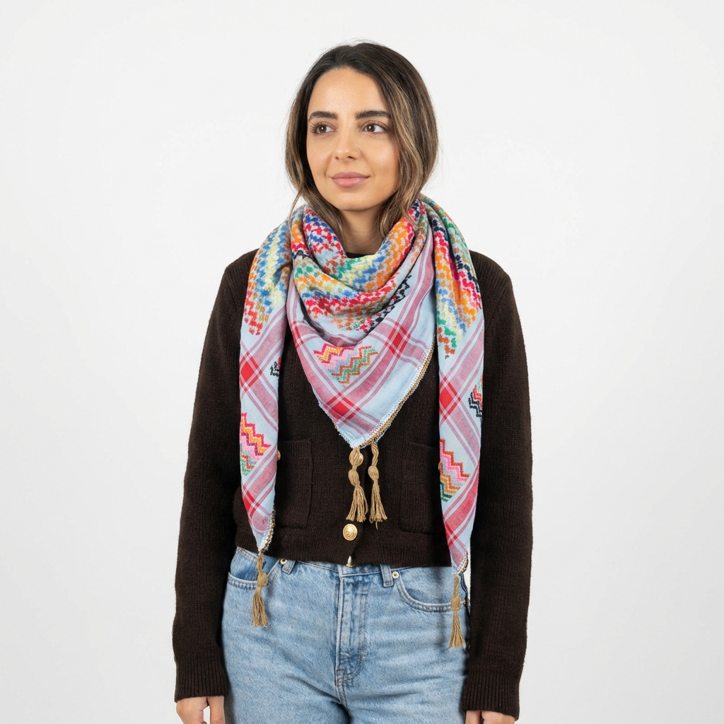 Mawasem Kufiya (Keffiyeh) | Sky Blue