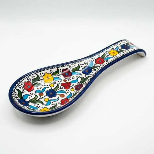 Ceramic Spoon Rest – Hand-Painted in Palestine