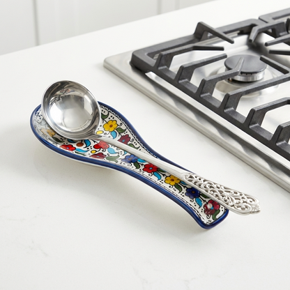 Ceramic Spoon Rest – Hand-Painted in Palestine