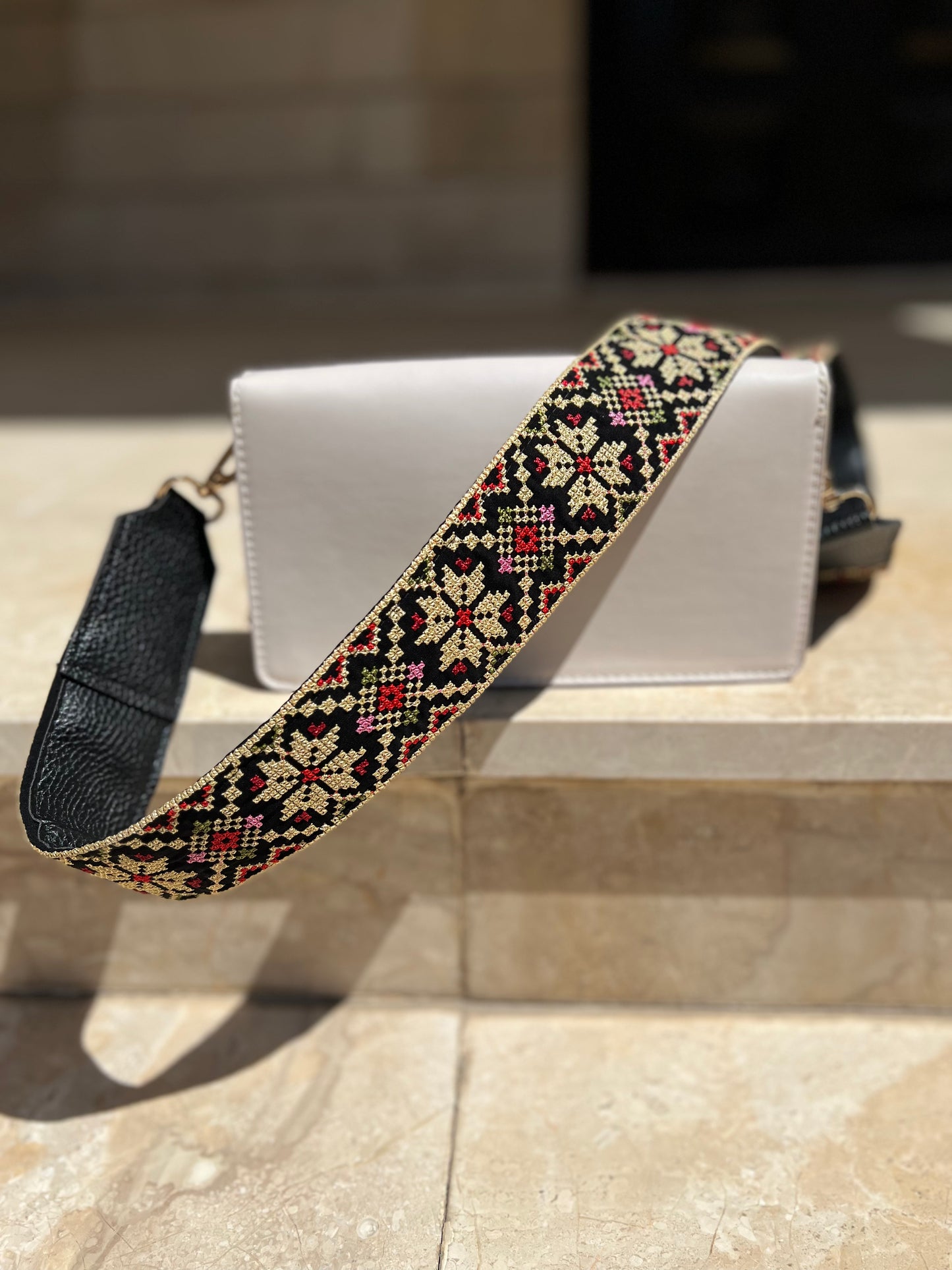 Tatreez Strap | Multipurpose Bag, Camera & Guitar Strap – Palestinian Embroidery Pattern